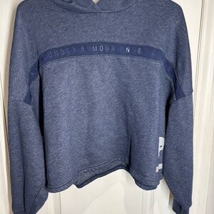 Under Armour Womens Size L Hoodie Blue Long Sleeve Project Rock Crop